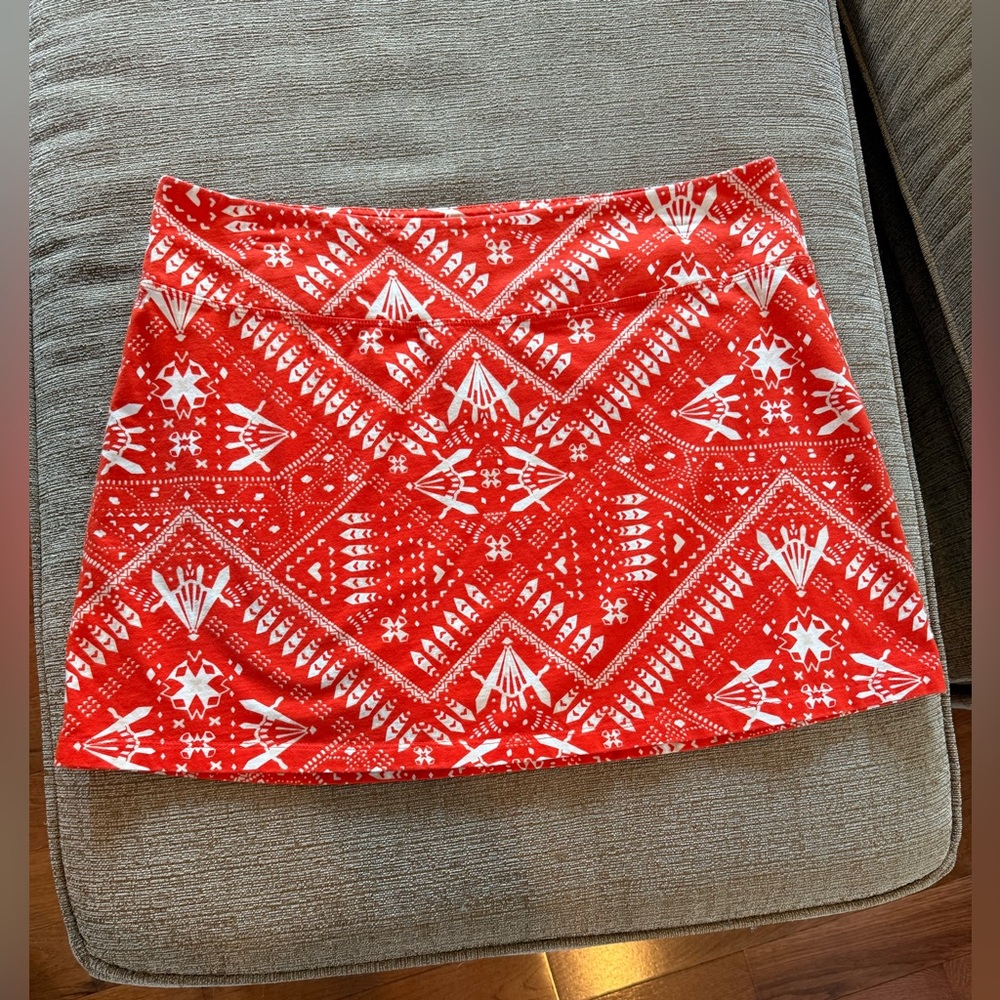 Patagonia Size Large Reddish Orange Patterned Women's Skirt